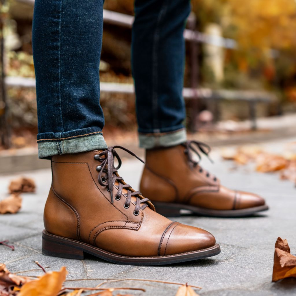 Men's Captain Lace-Up Boot In Tan 'Toffee' Leather - Thursday